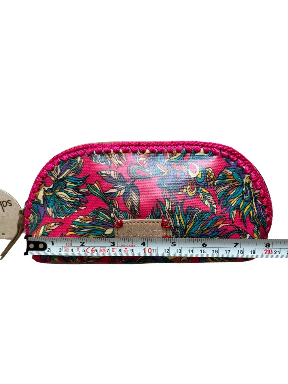 NWT Sakroots Pink Floral Cosmetic Pouch Boho Makeup Bag Travel Case